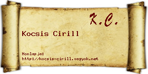 Kocsis Cirill névjegykártya